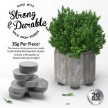 A Garden Gecko láthatatlan edénylábak kültéri virágcserepekhez és virágokhoz Tömör gumi edényemelők továbbfejlesztett csúszásmentes felületi markolattal | 20 darabos csomag | Szürke WISP