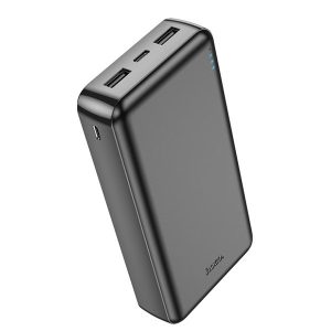 Külső akkumulátor Hoco J100A, 2 x USB, Ultra-vékony, 20000 mAh, LED kijelző, fekete