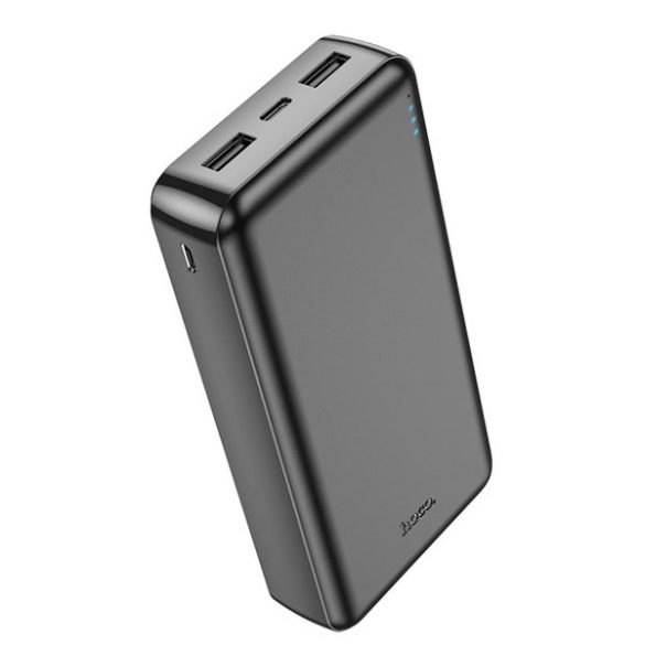 Külső akkumulátor Hoco J100A, 2 x USB, Ultra-vékony, 20000 mAh, LED kijelző, fekete