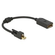   Delock 62638 mini Displayport csavarral apa - Displayport anya adapter - Fekete