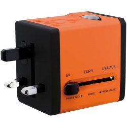   Swordfish 40253 VariPlug Dual USB univerzális utazási csatlakozó adapter/töltő - narancs