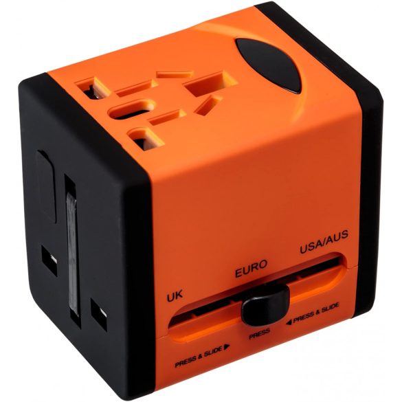 Swordfish 40253 VariPlug Dual USB univerzális utazási csatlakozó adapter/töltő - narancs