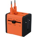 Swordfish 40253 VariPlug Dual USB univerzális utazási csatlakozó adapter/töltő - narancs