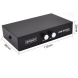 2 portos USB 2.0 kézi kapcsolódoboz HUB, 2 db megosztás 1 USB-eszköz nyomtatóhoz, szkennerhez, kamera billentyűzet