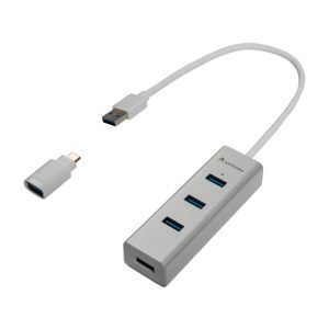 USB 3.0 hub 4 portos, Alu (4009402)
