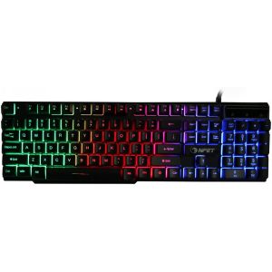 Npet K110 LED-es háttérvilágítású USB vezetékes Gamer billentyűzet