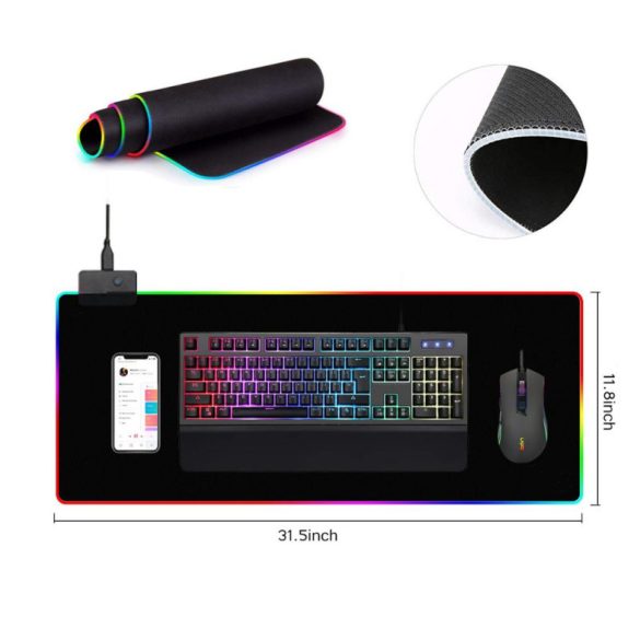 GMS-X5 14 módú RGB gamer egérpad, bővített, nagy [800x300]