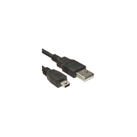 DeTech miniUSB kábel, mini USB dugó, 1,5 m, különleges minőségű, fekete