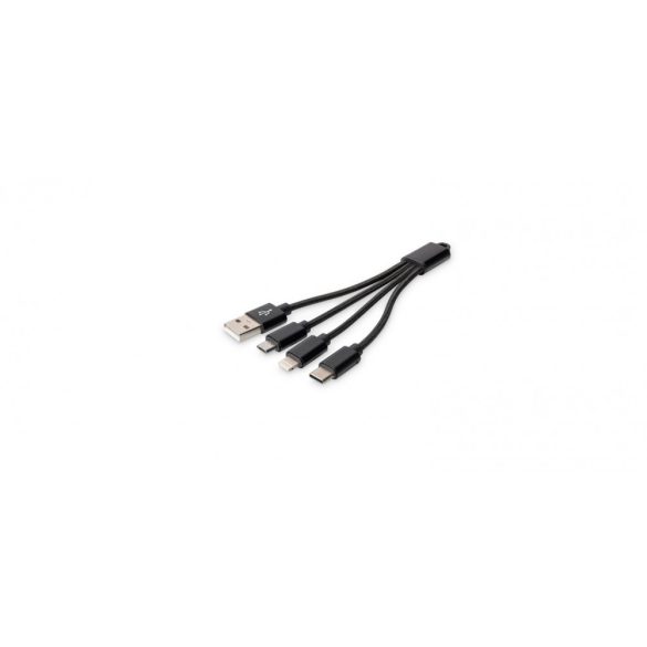 Uname - 3 az 1-ben töltőkábel, USB A, Lightning, Micro USB, Type-C