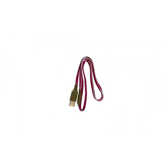 Uname - USB - Micro USB kábel, Rózsaszín pöttyös