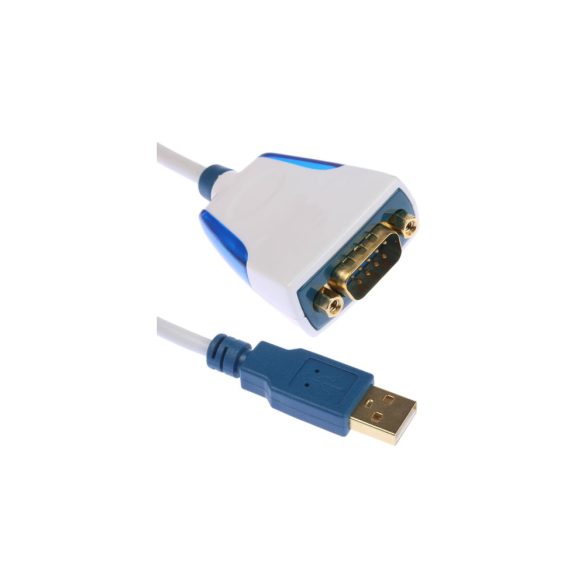 USB -RS232 soros prémium kábel beágyazott elektronikával, LED -ekkel, DB9M csatlakozó, 1 m