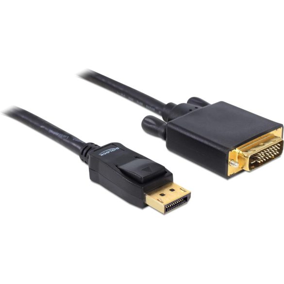 Kábel DisplayPort-DVI-D Dual Link TT, árnyékolt 2 m fekete, Delock 82591