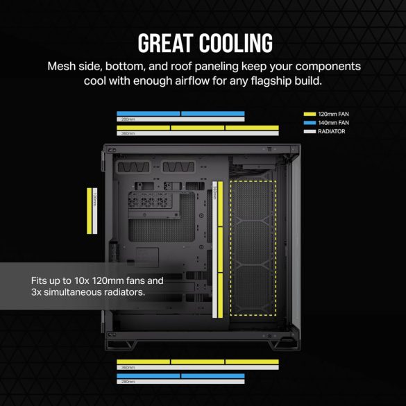 CORSAIR - 6500X számítógépház - Fekete - CC-9011257-WW