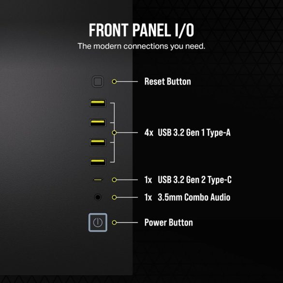 CORSAIR - 6500X számítógépház - Fekete - CC-9011257-WW