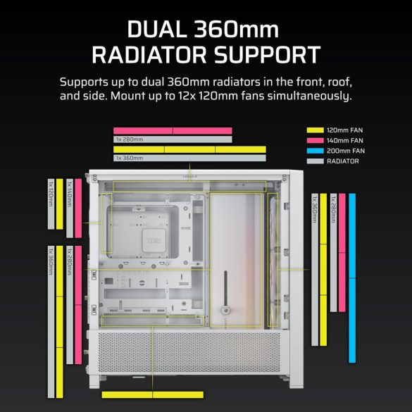 Corsair FRAME 4000D RS ARGB Midi Tower Fehér