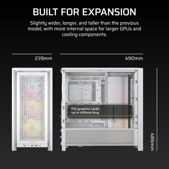Corsair FRAME 4000D RS ARGB Midi Tower Fehér