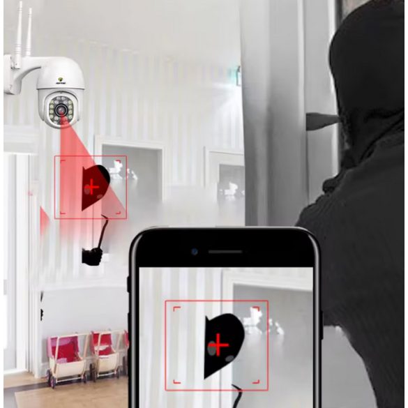 AOVO IP Tér Megfigyelő Biztonsági Kamera Wi-Fi 1080p Full HD Vízálló, Mikrofonnal 