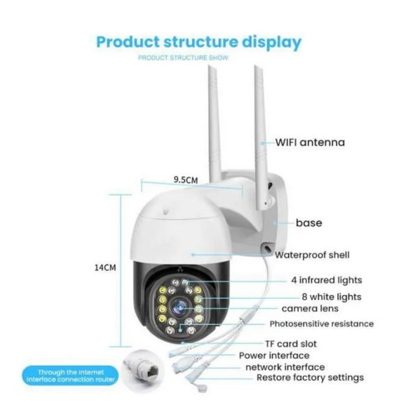 Prumya PTZ kültéri WiFi megfigyelő kamera 1080P IP kamera 