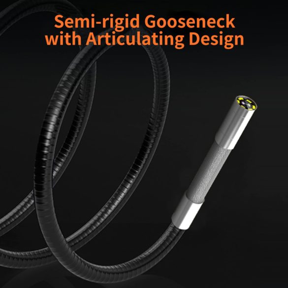 DXZtoz 10ft csuklós boreszkóp könnyű, kétirányú kormányzással, ipari endoszkóp ellenőrző kamera 0, 33 hüvelykes száloptikai kígyókamera vízálló elektromos fali csővezeték-vizsgálathoz