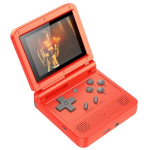 Powkiddy V90 3.0" IPS képernyő 64-bites retro kézi játékkonzol 16gb memóriával - Piros