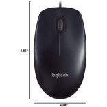 Logitech M90 vezetékes egér, mindkét kézhez használható, optikai, 1000 DPI, fekete