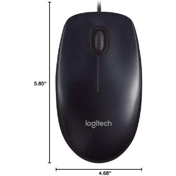 Logitech M90 vezetékes egér, mindkét kézhez használható, optikai, 1000 DPI, fekete