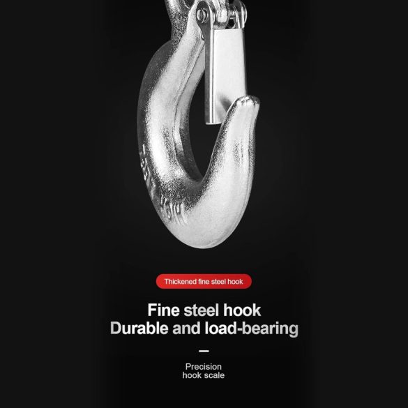 Elektronikus darumérleg 1500kg LED kijelzővel, több mérőegységgel, vastagított kampóval, ipari használatra