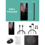 AGPTEK 32 GB-os MP3-lejátszó Bluetooth 5.0-val, 2.4 hüvelyk, ívelt képernyős zenelejátszó