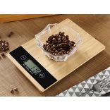 Verk konyhai mérleg, bambusz fa, LCD képernyővel, kapacitás 5 kg, 23x16 cm 