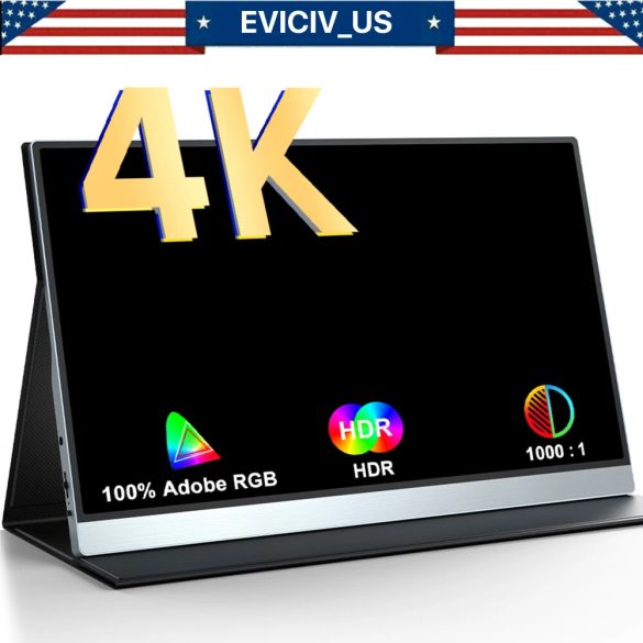 4K hordozható monitor 15 "6" hordozható mobil IPS képernyő UHD