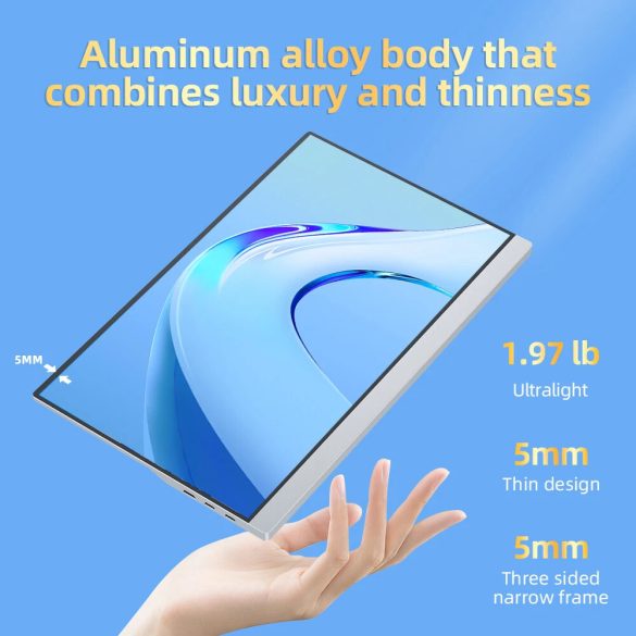 4K hordozható monitor 15 "6" hordozható mobil IPS képernyő UHD