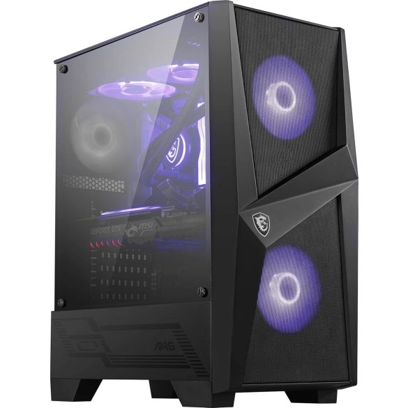 MSI MAG Forge 100M Midi Tower Fekete, Átlátszó