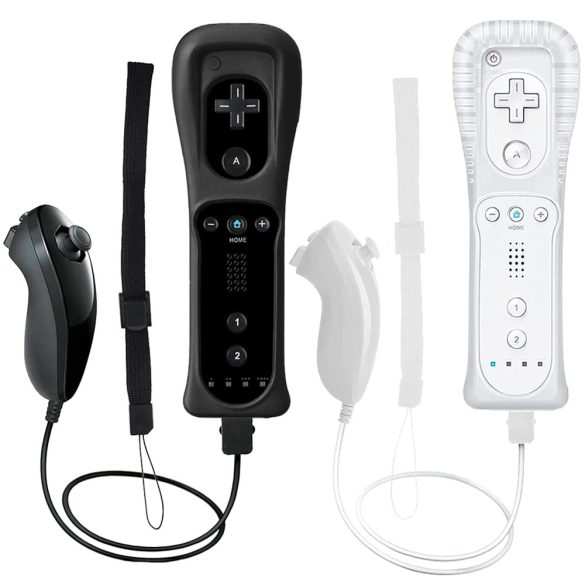 2 az 1-ben vezeték nélküli távirányító, kompatibilis a Nintendo Wii/Wii U konzolokkal, Motion Plus Bluetooth Gamepaddel és Wii Nunchuk vezérlővel