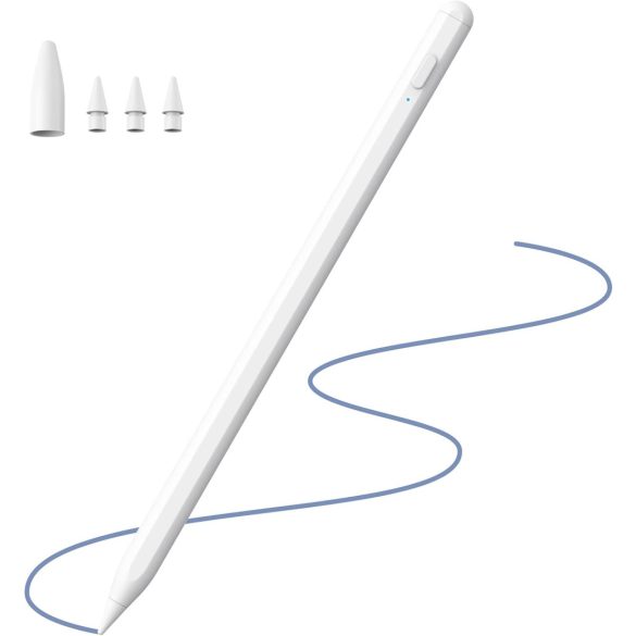 Aktív Stylus toll, kompatibilis iOS és Android érintőképernyőkkel, iPadhez való ceruza kettős érintési funkcióval, Újratölthető Stylus iPad/iPad Pro/Air/Mini/iPhone/mobiltelefon/Samsung/táblagép rajzoláshoz és íráshoz