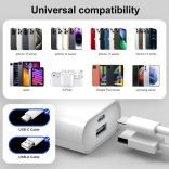 USB C töltő, 20 W-os 2 portos USB C tápegység adapter, többfunkciós iPhone 16/16 Pro/16 Pro Max/16 Plus/15 14 13 12 11 Pro Max X XS készülékekhez, Samsung, gyorstöltő mobiltelefon-töltő adapter