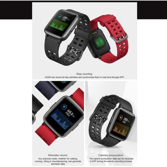 SH-Flying Fitness Tracker ID205 okosóra( fekete)