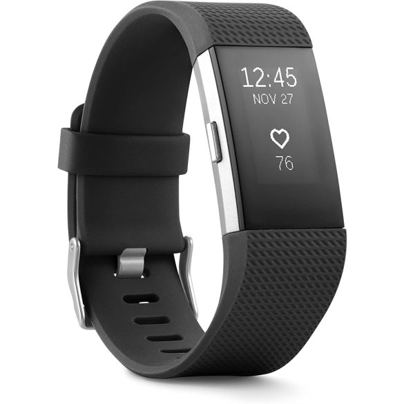 Edman karkötő szíj, Fitbit Charge HR 2 fitnesz karkötőhöz, L méret, fekete