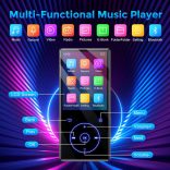 Olycism 64 GB-os MP3-lejátszó Bluetooth-szal, MP3-lejátszó beépített HD hangszóróval, 450 mAh-s akkumulátorral, HiFi hangfunkciókkal, többek között FM-rádióval, hangfelvétellel, e-könyvekkel, képnézegetéssel, ideális sportközvetítésekhez.