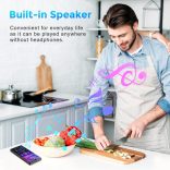 Olycism 64 GB-os MP3-lejátszó Bluetooth-szal, MP3-lejátszó beépített HD hangszóróval, 450 mAh-s akkumulátorral, HiFi hangfunkciókkal, többek között FM-rádióval, hangfelvétellel, e-könyvekkel, képnézegetéssel, ideális sportközvetítésekhez.