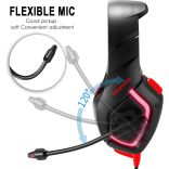 Onikuma K1-B sztereó Gamer fejhallgató (piros)