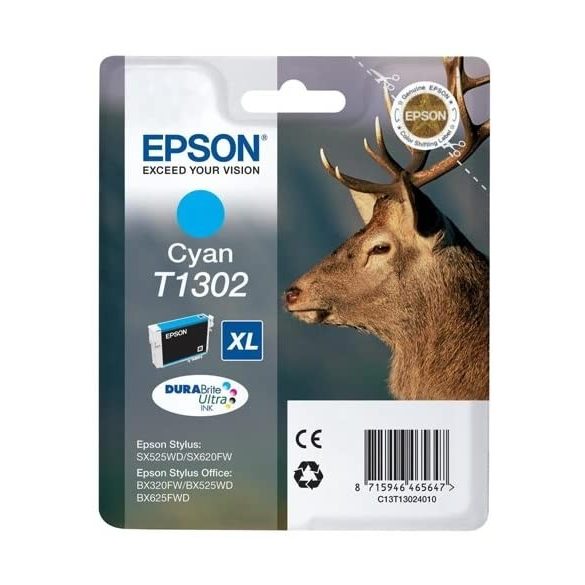 Epson T1302 Eredeti Tintapatron Ciánkék (357712)