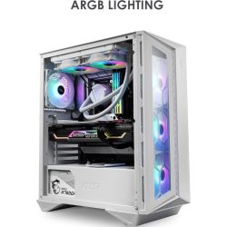   MSI MPG GUNGNIR 110R WHITE Mid Tower Gaming összerakott PC / AMD Ryzen 5 5600 / Asus PRIME / 16gb ddr4 / 500gb nvme / AMD Radeon RX 7700 XT 12GB