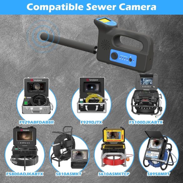 Sanyipace lokátor 512Hz, földalatti csőkereső, földalatti kábelkereső eszköz, csatornakamera-kiegészítők, 3000mAh akkumulátorral működő, újratölthető vevőegységgel ellátott helymeghatározó pálca