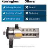 Kensington Ultra K64675 lopásgátló kábel, négylemezes titkosító, acél