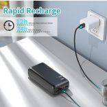 Uname Y67 Power Bank 30000 mAh 22, 5 W-os gyorstöltő hordozható töltő USB-C, 3 kimenettel és 2 bemenettel LED-kijelző Hatalmas kapacitású külső akkumulátorcsomag 