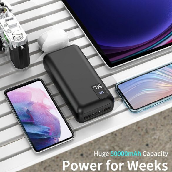 Uname Y67 Power Bank 30000 mAh 22, 5 W-os gyorstöltő hordozható töltő USB-C, 3 kimenettel és 2 bemenettel LED-kijelző Hatalmas kapacitású külső akkumulátorcsomag 