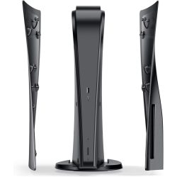   Benazcap PS5 előlaphoz, kemény, ütésálló Playstation 5 lemezekhez PS5 előlap borító shell tok, PS5 lemezek kiegészítői fekete színben (lemezes verzió)