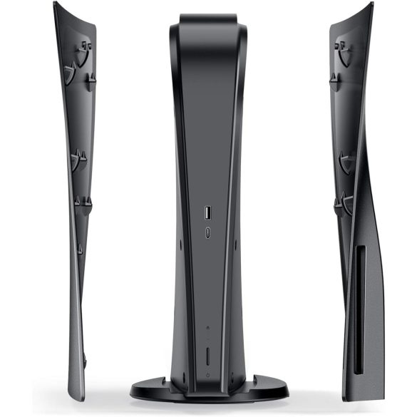 Benazcap PS5 előlaphoz, kemény, ütésálló Playstation 5 lemezekhez PS5 előlap borító shell tok, PS5 lemezek kiegészítői fekete színben (lemezes verzió)