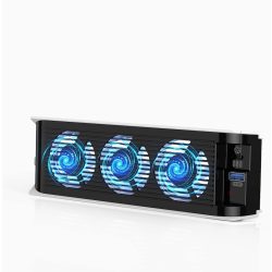   PS5 hűtőventilátor, JENUOS®, USB port, LED lámpa, fehér