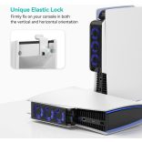 PS5 hűtőventilátor, JENUOS®, USB port, LED lámpa, fehér